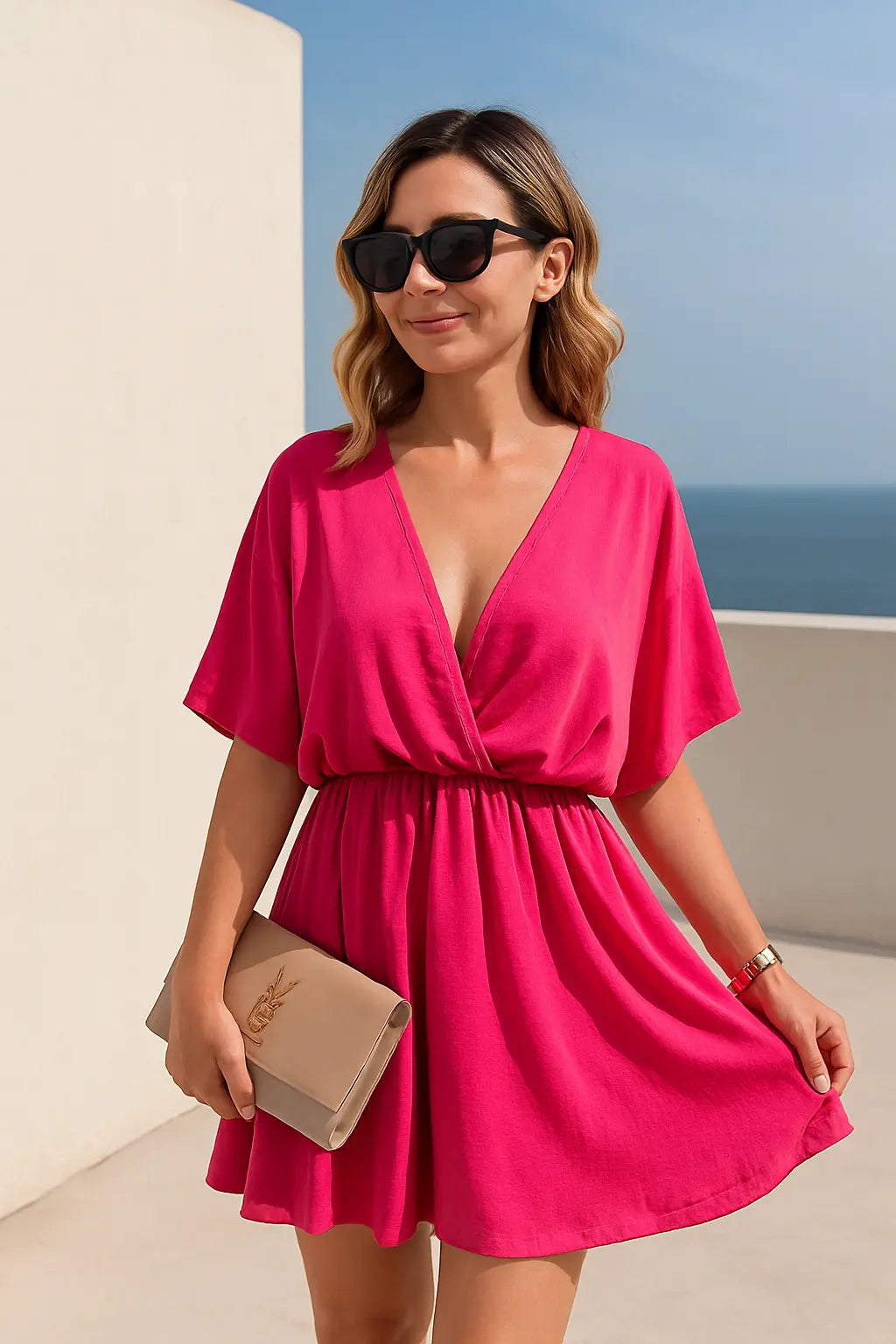 Dames Sexy Zomer Mini Jurk, Korte Mouw A-lijn Casual Zomer Strand Feest Jurk | VIQA VIQA© NEDERLAND