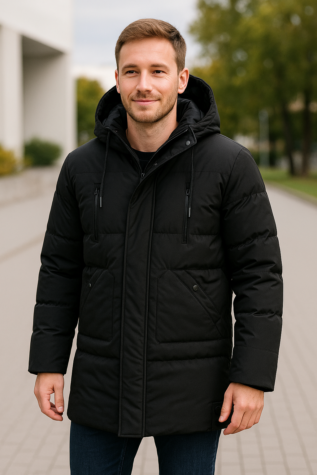 Gewatteerde Winterjas Voor Heren, Halflange Katoenen Donsparka, Warme Thermische Windjack Met Capuchon | VIQA VIQA© NEDERLAND