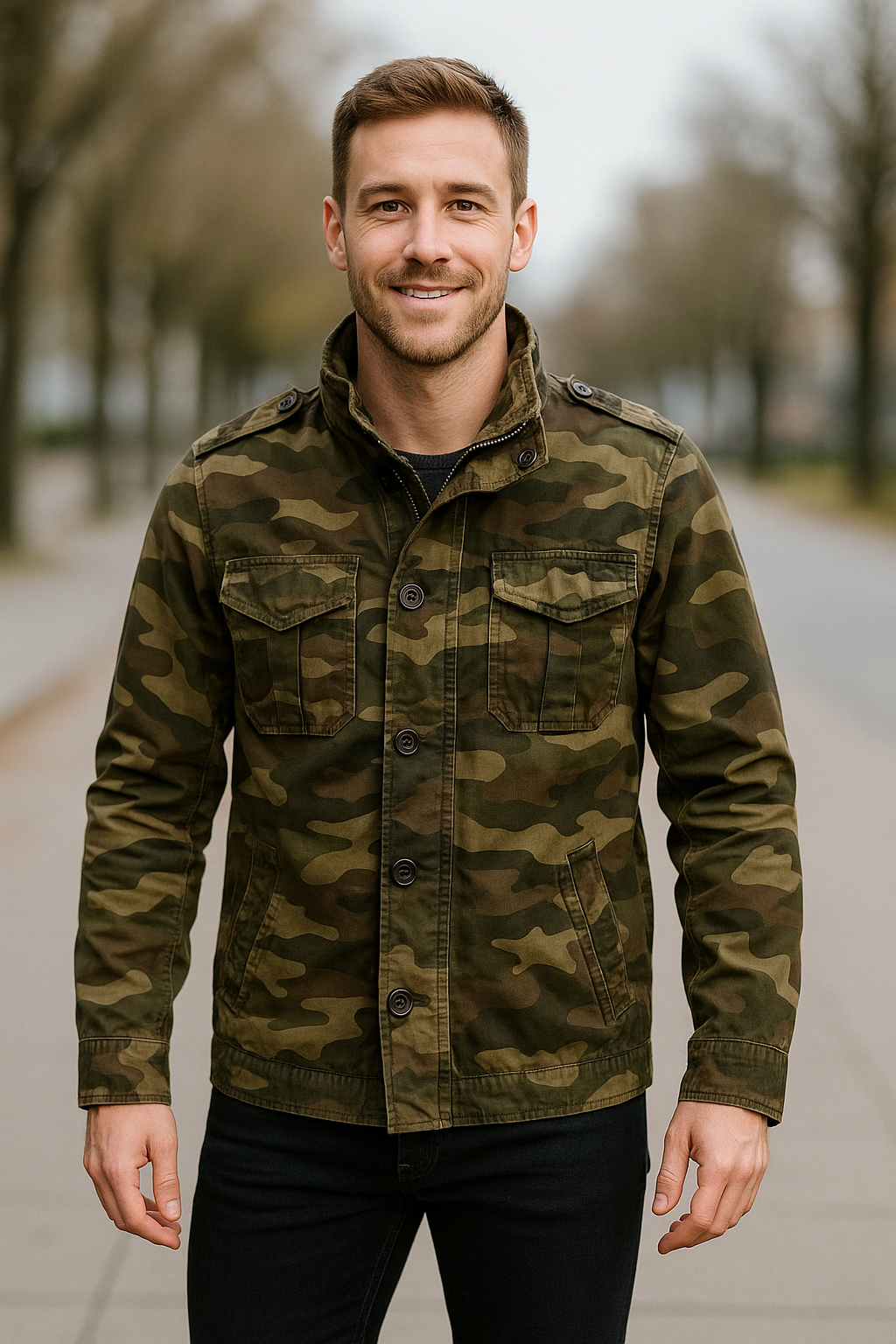 Heren Denim Cargo Jas, Outdoor Multizakken Camo Veldjas Voor Casual Wandelen | VIQA VIQA© NEDERLAND