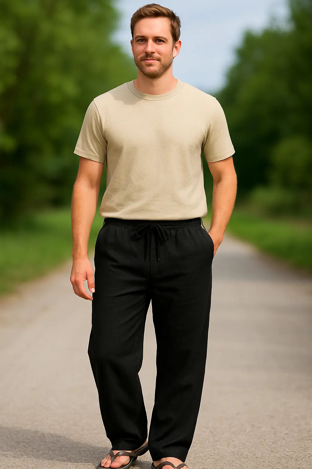 Heren Zomerbroek, Ademende Losse Rechte Broek, Casual Effen Kleur Streetwear | VIQA VIQA© NEDERLAND