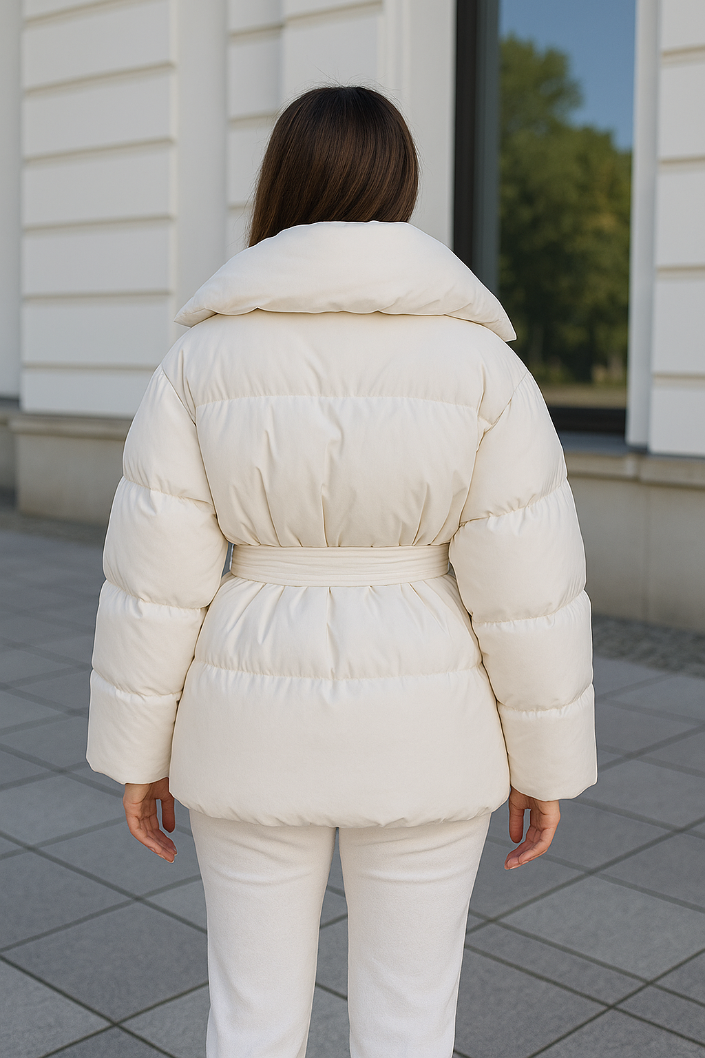 Damesjas Met Vetersluiting,Casual Kraag Enkelrijks Model Winterbovenkleding | VIQA VIQA© NEDERLAND