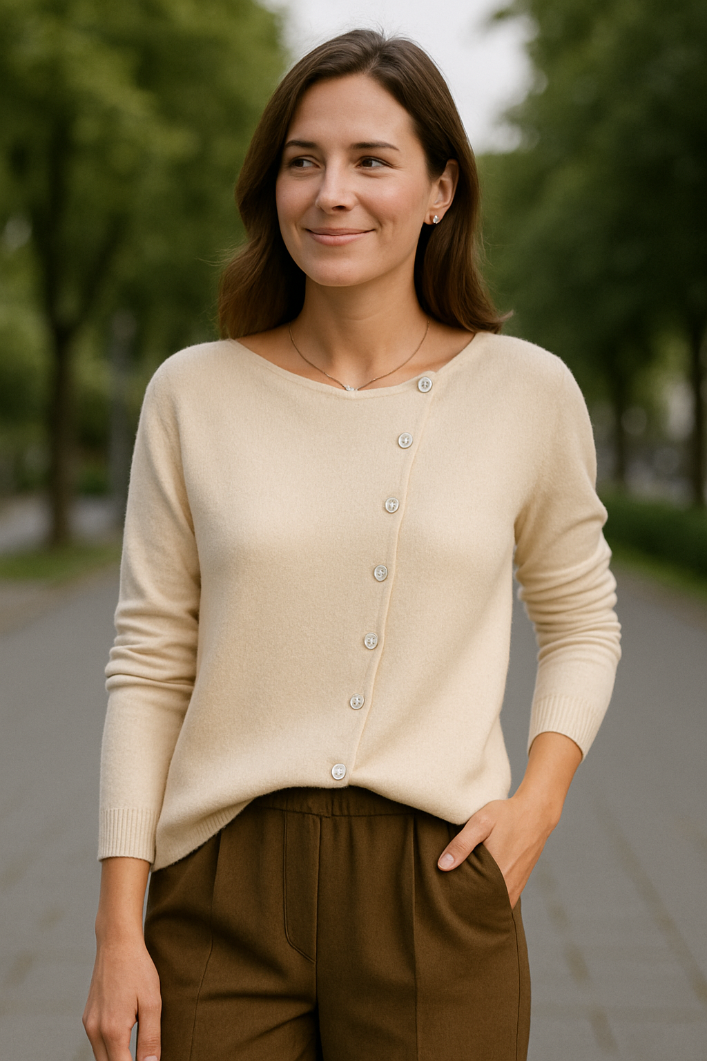 Dames Elegant Gebreid Vest, Herfst Winter Knoop Ontwerp Casual Trui | VIQA VIQA© NEDERLAND