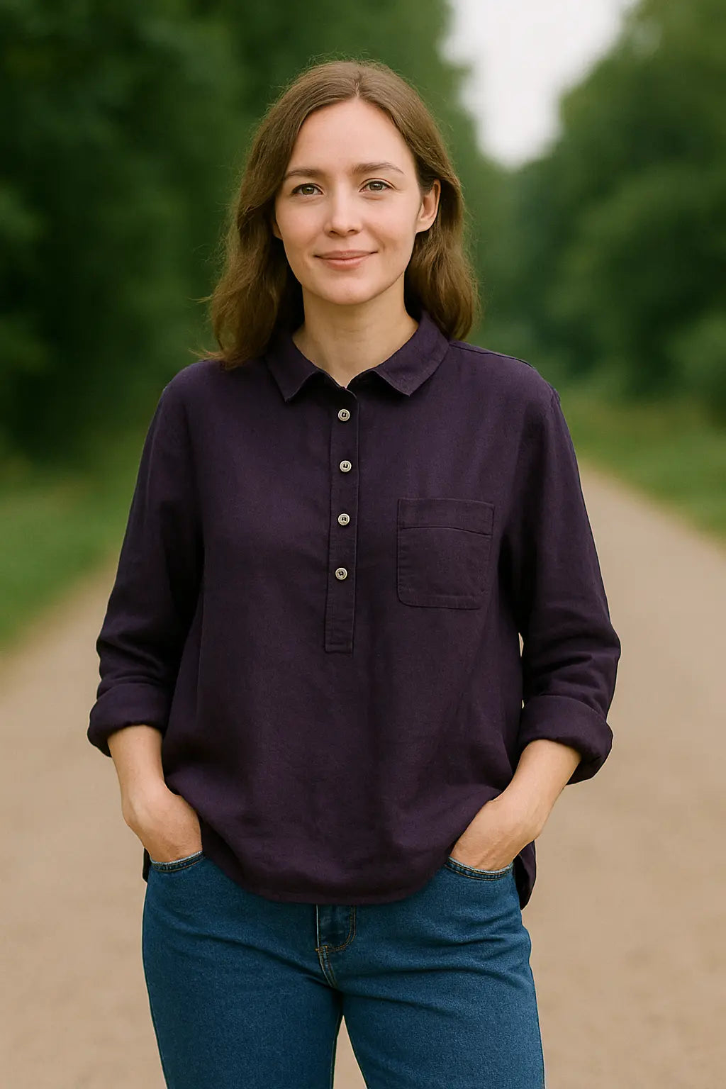 Dames Katoen-Linnen Shirt, Lange Mouwen Met Knopen, Effen Kleur Lente Casual Modieuze Top | VIQA VIQA© NEDERLAND