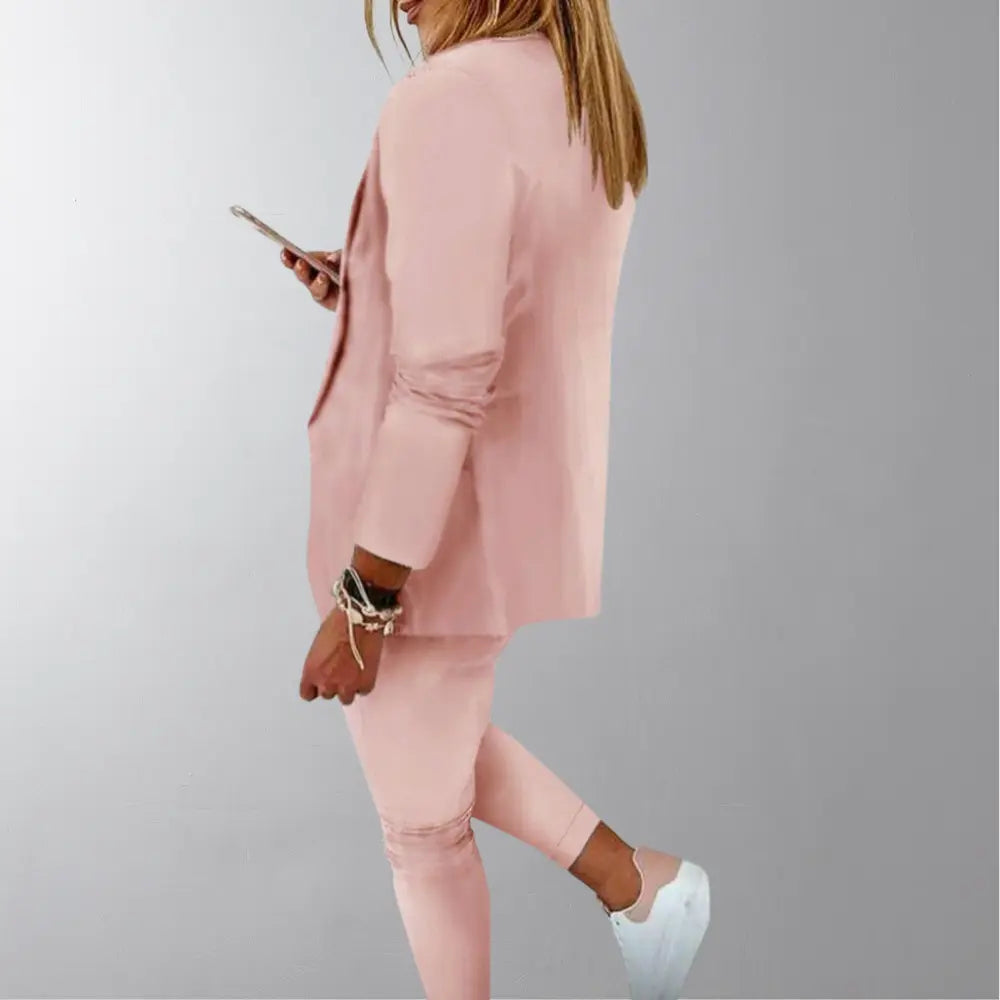 Suzan Tweedelige Blazer Jas En Broek Set VIQA© NEDERLANDRoze-XXL