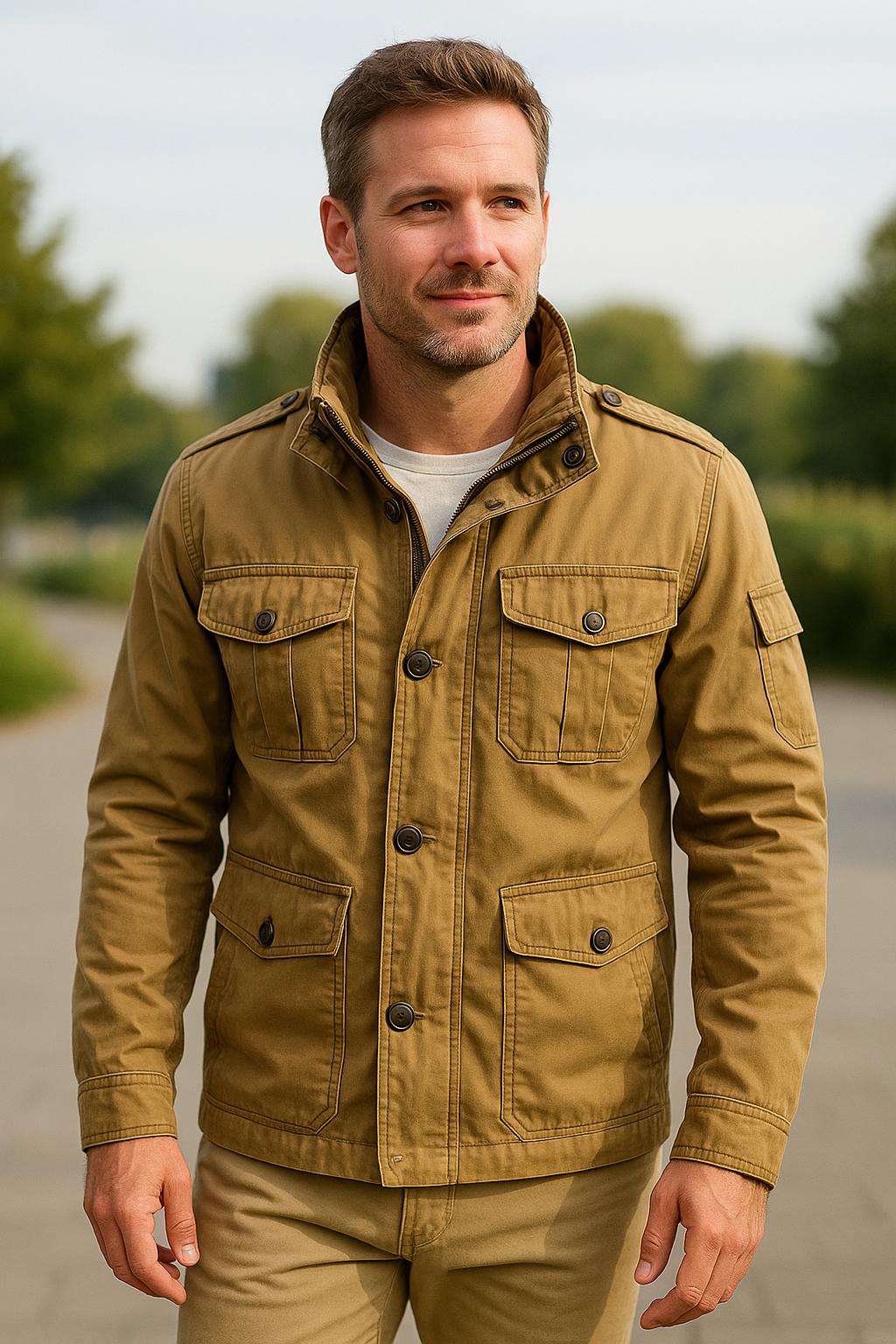 Heren Utility Cargojack, Outdoor Multi-Zakken Camo Veldjas, Casual Wandeluniformtop | VIQA VIQA© NEDERLAND