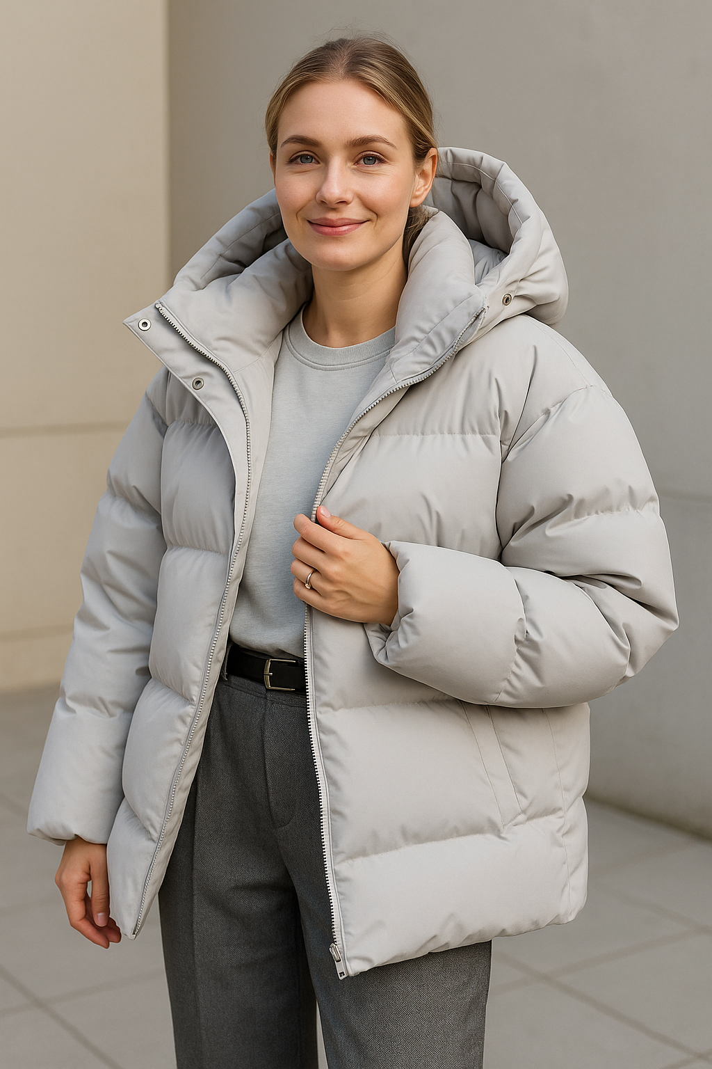 Dames Winter Pufferjas, Dikke Warme Jas Met Kraag En Afneembare Capuchon, Casual Bovenkleding Met Lange Mouwen | VIQA VIQA© NEDERLAND