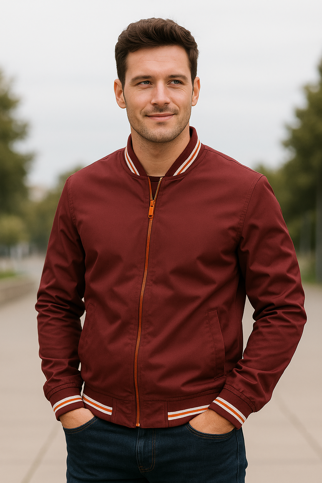 Heren Bomberjack, Staande Kraag Rits Varsity Jas, Winter Herfst Outdoor Casual Top | VIQA VIQA© NEDERLAND