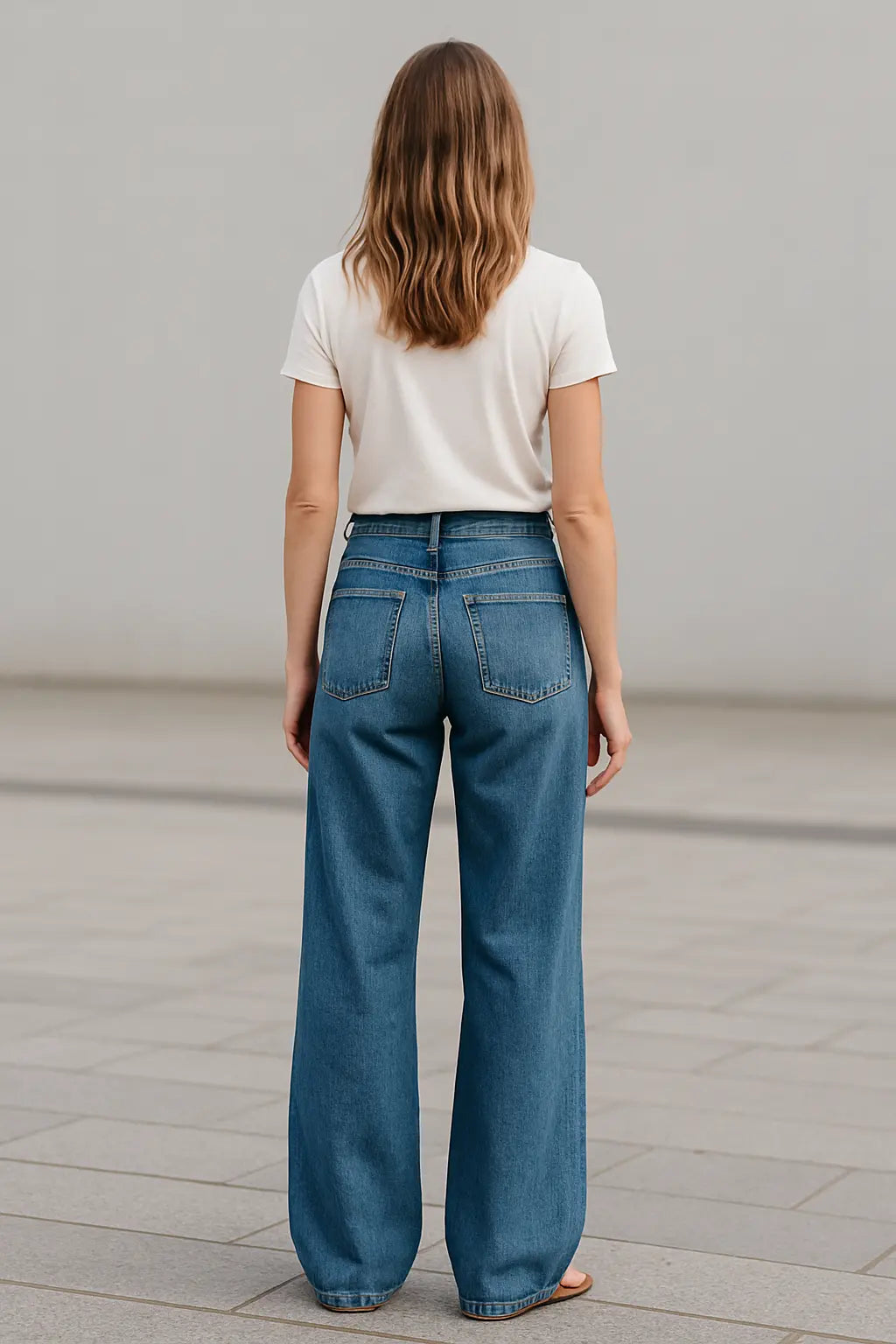 Dames Jeans Met Hoge Taille En Wijde Pijpen, Retro Losse Pasvorm Broek Met Afslank Eigenschappen | VIQA VIQA© NEDERLAND