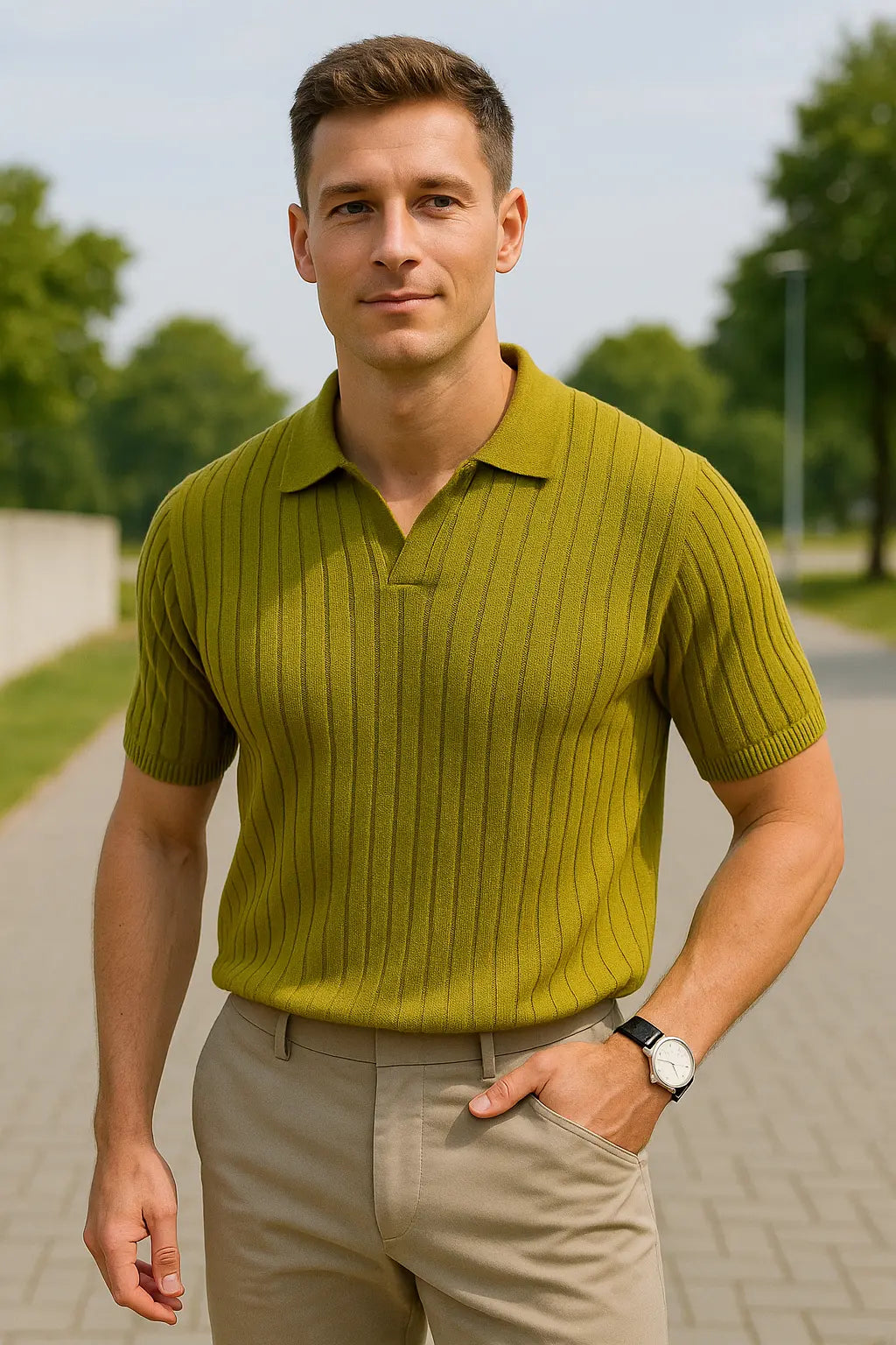 Heren Zomer Poloshirt, Effen Keur Gebreide Korte Mouwen Top, Casual Veelzijdige Mode T-shirt | VIQA VIQA© NEDERLAND