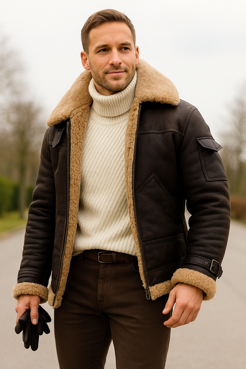 Herenjas Van Kunstleer, Vintage Revers Met Voering Van Kunstbont, Dikke Warme Winterjas | VIQA VIQA© NEDERLAND