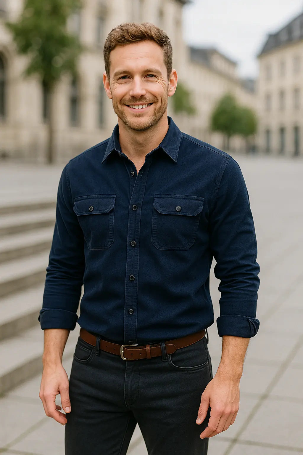 Heren Corduroy Overhemd, Lange Mouw Slim Pasvorm, Effen Kleur Zakelijk Casual Wear | VIQA VIQA© NEDERLAND