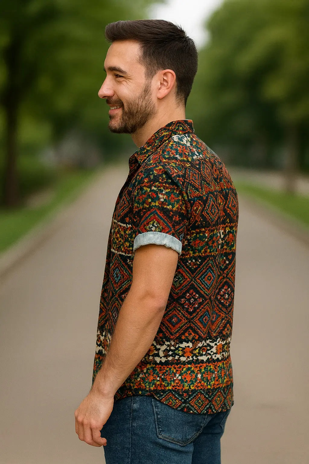 Heren Zomer Overhemd, Etnische Stijl Korte Mouwen Casual Loszittend Ademend Hawaiiaans Overhemd | VIQA VIQA© NEDERLAND