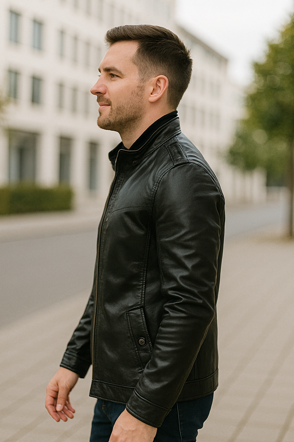 Heren Lange Leren Jas, Vintage Stijl Herfst Winterjas Met Zakken, Casual Warme Parka | VIQA VIQA© NEDERLAND