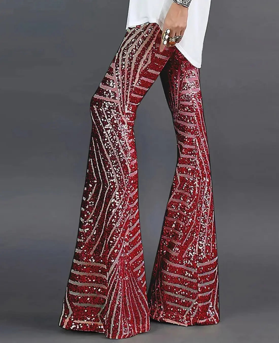 Zomerse Glitter Broek Voor Dames VIQA© NEDERLANDRood-2XL