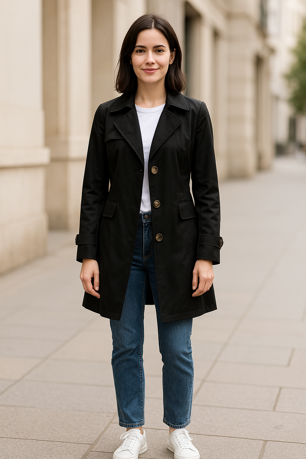 Dubbelrijige Trenchcoat Voor Dames, Middellange Elegante Herfst En Winter Jas Windjack | VIQA VIQA© NEDERLAND