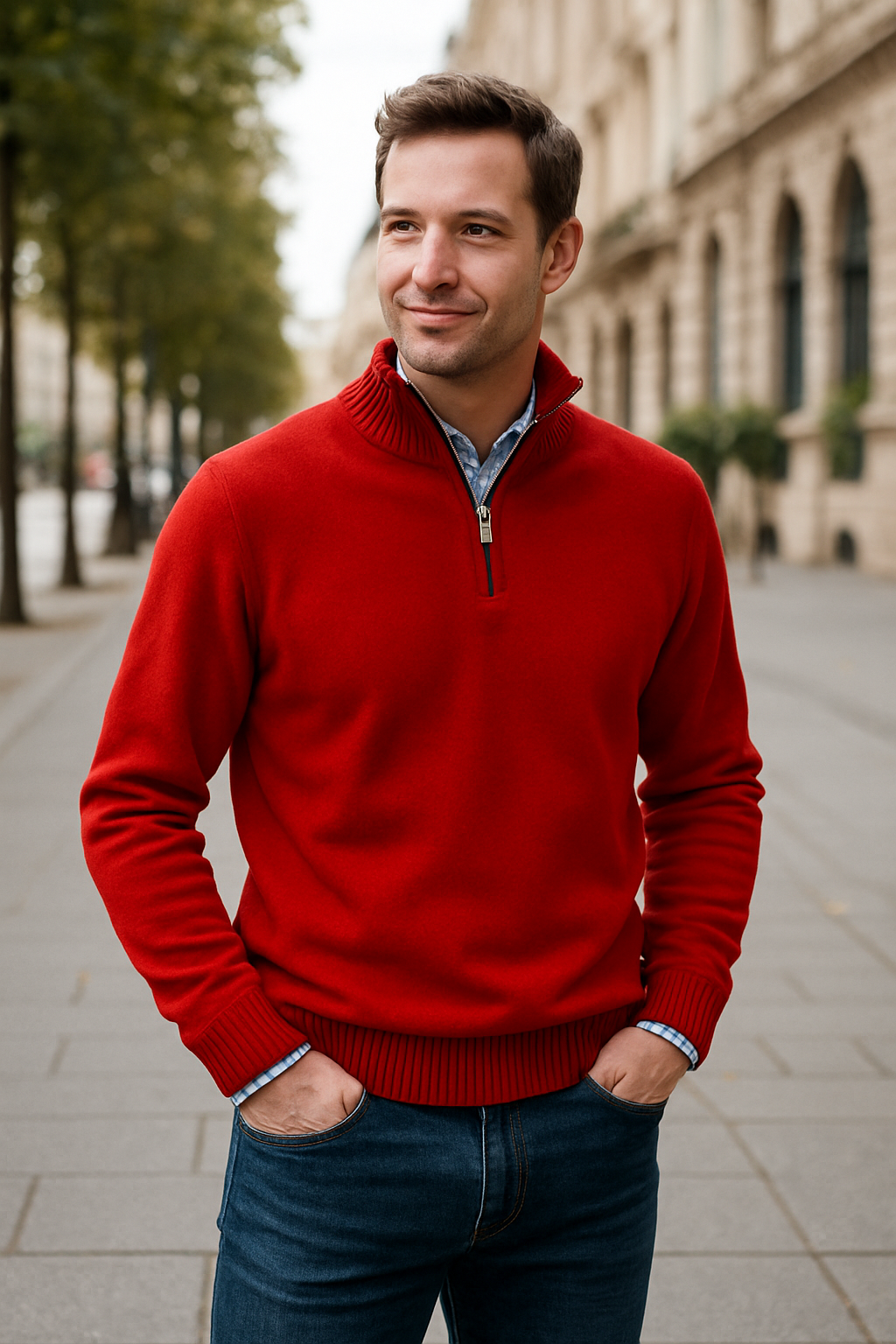 Gebreide Trui Met Rits Voor Heren, Warme Winter En Herfst Casual Kleding Voor Thuis | VIQA VIQA© NEDERLAND