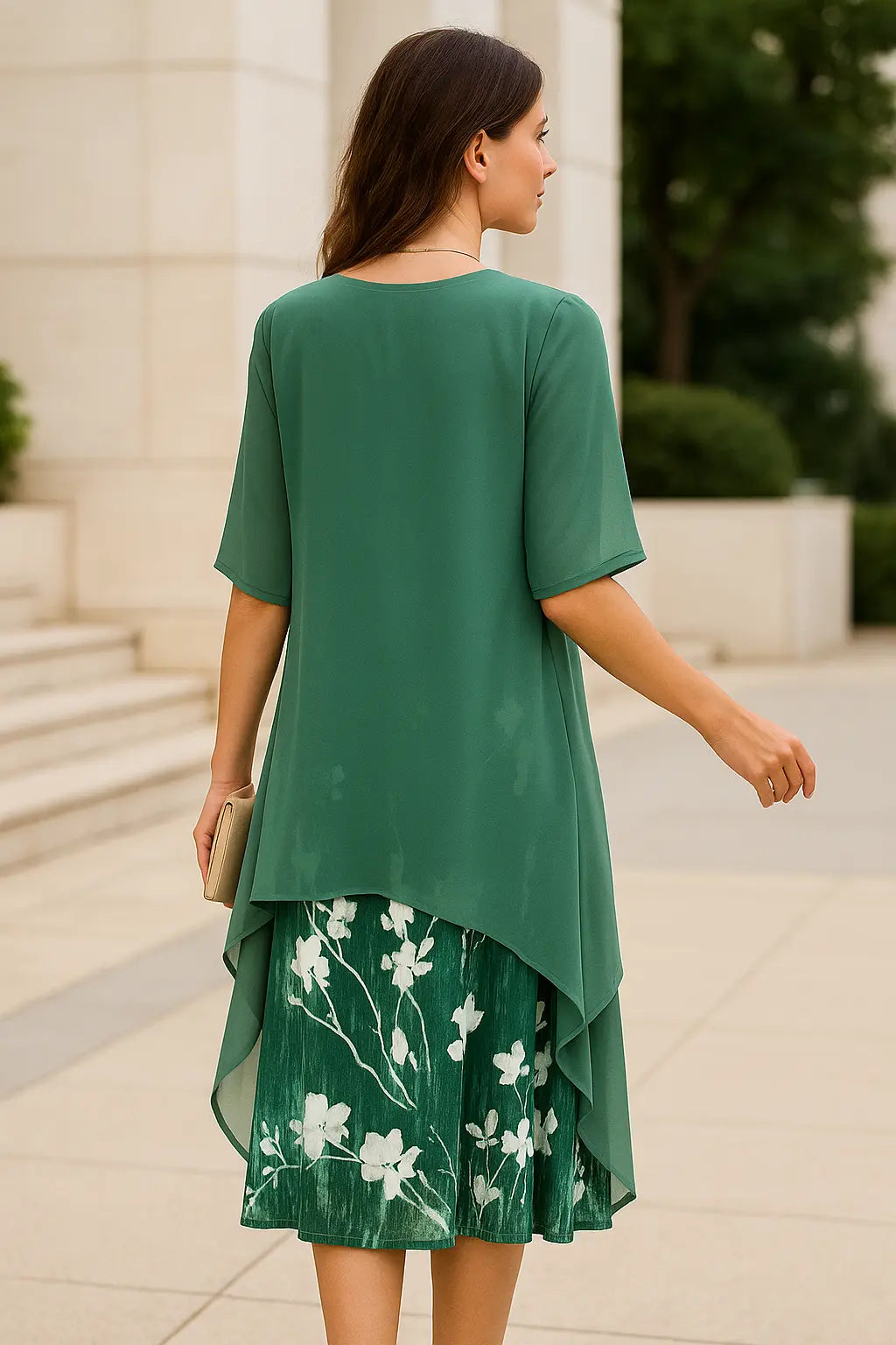 Dames Tweedelige Zomer Set, Losse Pasvorm Gedrukte Midi Jurk Met Lange Mouwen, Multikleur Outfit | VIQA VIQA© NEDERLAND