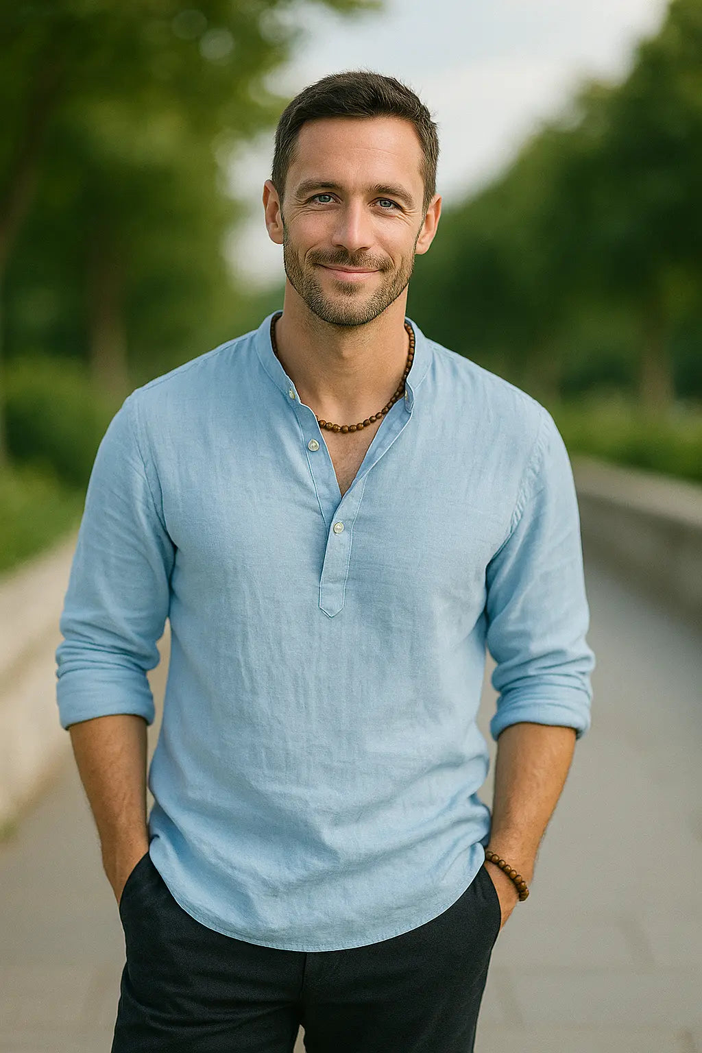 Heren Linnen Shirt Met Lange Mouwen, Ademende Casual Katoen Mix Effen Kleur Top | VIQA VIQA© NEDERLAND