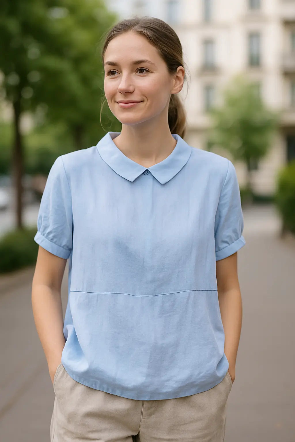 Dames Casual Blouse, Korte Mouwen Revers Pullover Shirt, Effen Kleur Top | VIQA VIQA© NEDERLAND