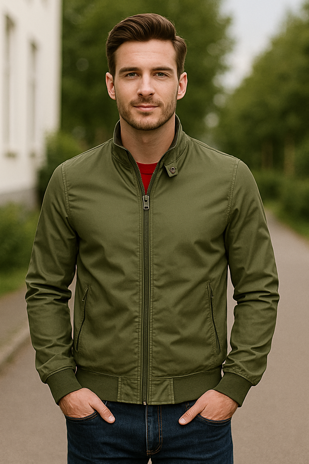 Effen Bomberjack Voor Heren, Casual Herfstjas Met Opstaande Kraag En Slanke Pasvorm | VIQA VIQA© NEDERLAND