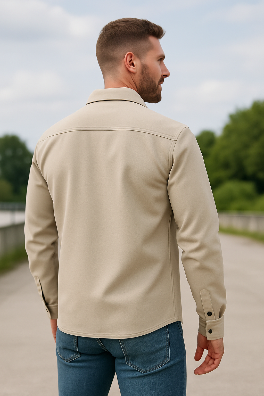 Casual Overhemdjasje Voor Heren, Enkelrijks Jasje Met Lange Mouwen En Revers, Gerfst, Winter Bovenkleding | VIQA VIQA© NEDERLAND