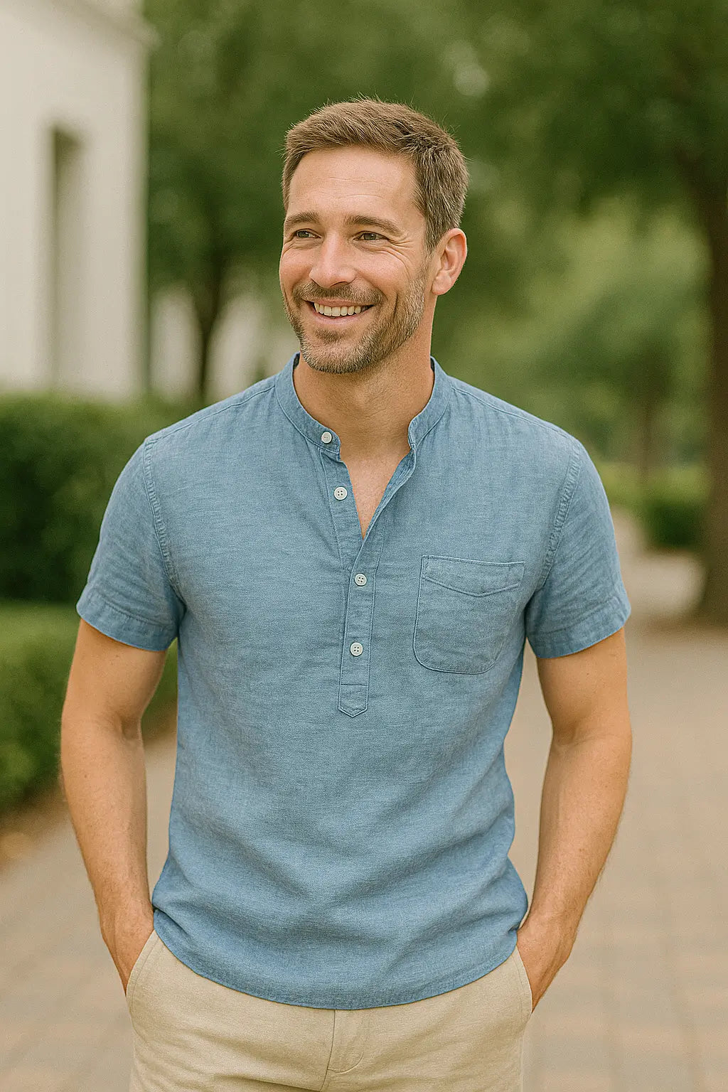 Heren Zomer Linnen T-Shirt, Korte Mouw Ademend Casual Shirt, Lichtgewicht Dagelijks Dragen | VIQA VIQA© NEDERLAND