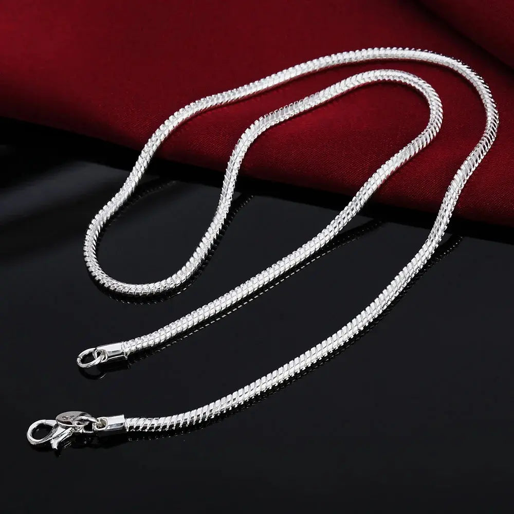 Unisex 925 3MM Sterling Zilveren Slangenketting VIQA© NEDERLAND