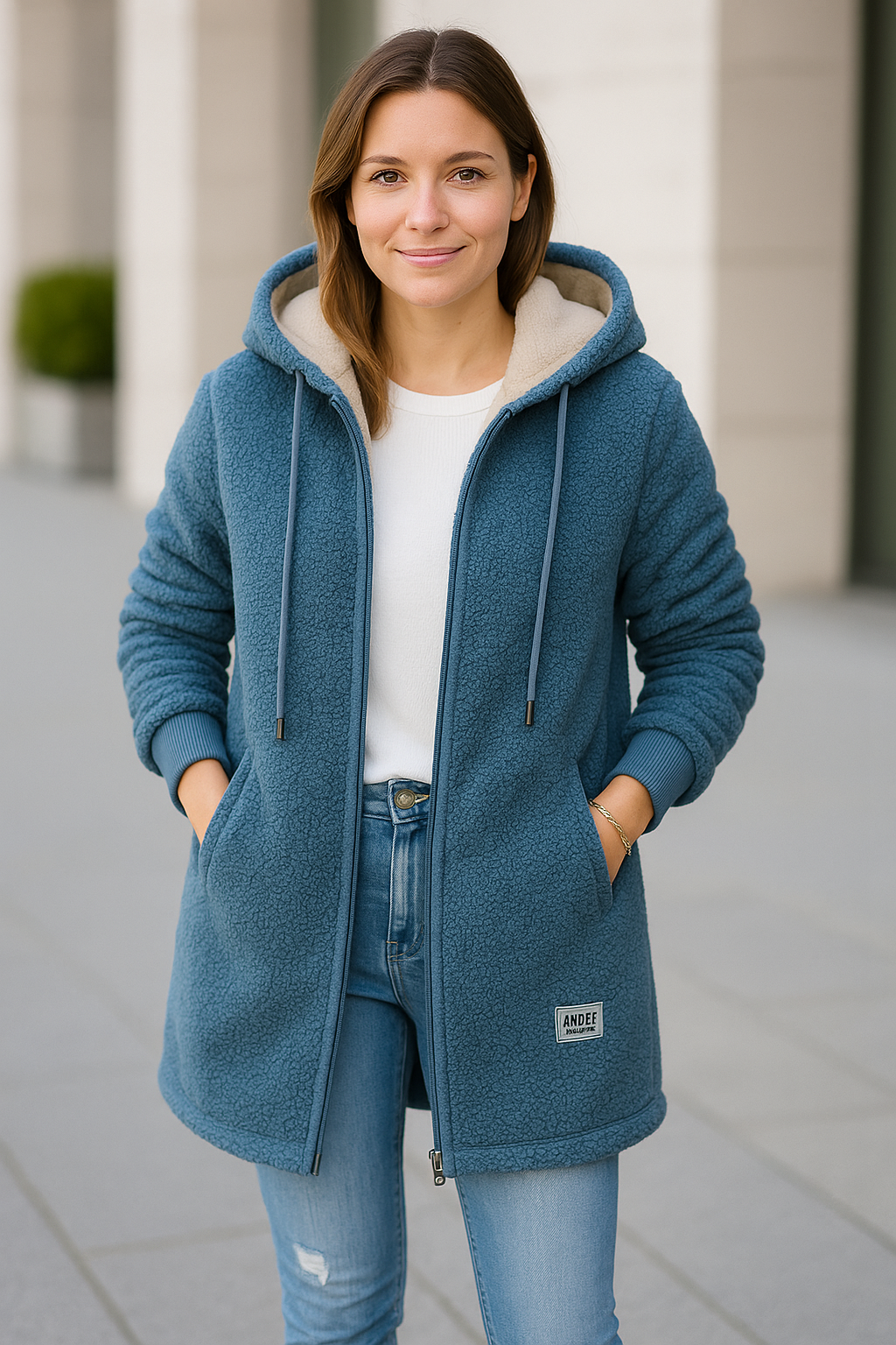 Dikke Fleece Gevoerde Capuchon Jas Voor Dames, Herfst En Winter Lange Mouwen Mode Jas | VIQA VIQA© NEDERLAND