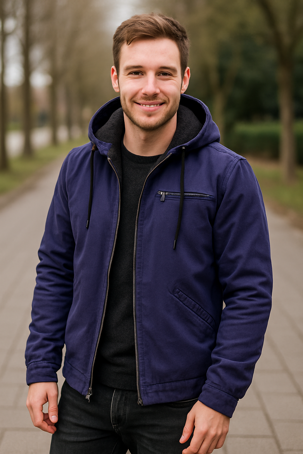 Heren Katoenen Gewatteerde Jas, Casual Effen Rits Parka, Winter Trendy Losse Jas | VIQA VIQA© NEDERLAND