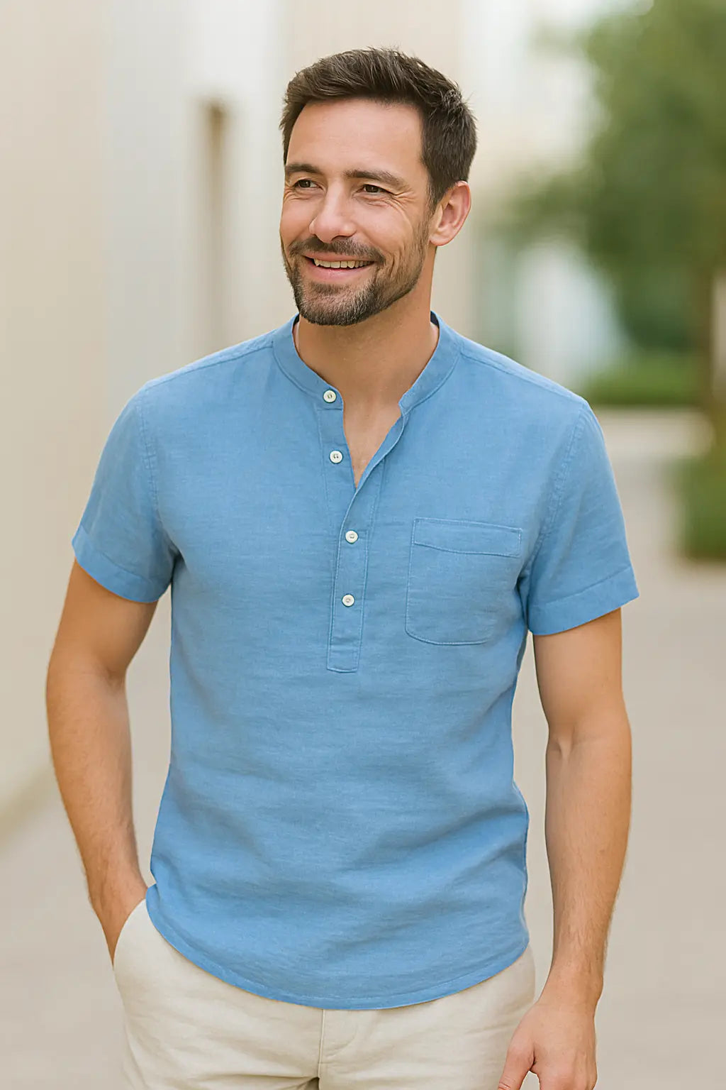 Heren T-shirt Van Katoen En Linnen, Casual T-shirt Met Korte Mouwen Voor De Zomer, Lichtgewicht En Ademend | VIQA VIQA© NEDERLAND