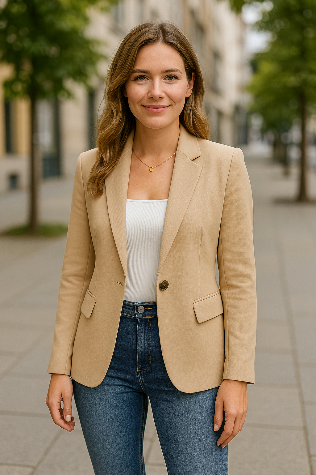 Blazerjas Voor Dames, Elegante Zakelijke Jas Met Lange Mouwen En Revers, Casual Losse Bovenkleding | VIQA VIQA© NEDERLAND