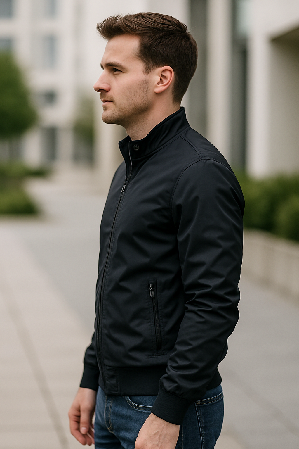 Bomberjack Voor Heren, Effen Slim Pasvorm Casual Bomberjack, Herfstjas Met Opstaande Kraag | VIQA VIQA© NEDERLAND