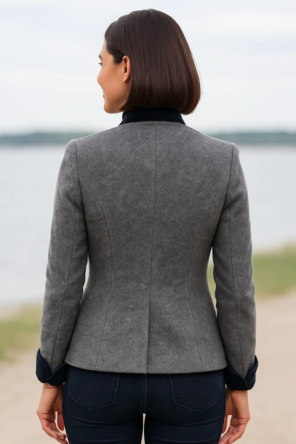 Winterjas Voor Dames, Slim Pasvorm Jasje Met Rechte Kraag, Elegante Casual Winterjas Met Rechte Kraag | VIQA VIQA© NEDERLAND