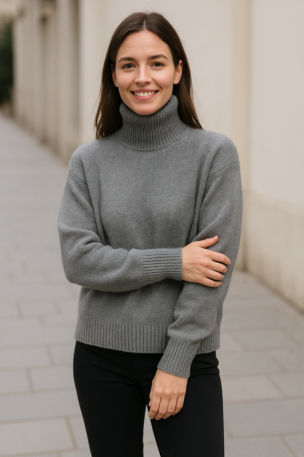 Women’s Turtleneck Pullover Sweater, Thick Knitted Jumper, Autumn Winter Office Knitwear Top | VIQA© NEDERLAND