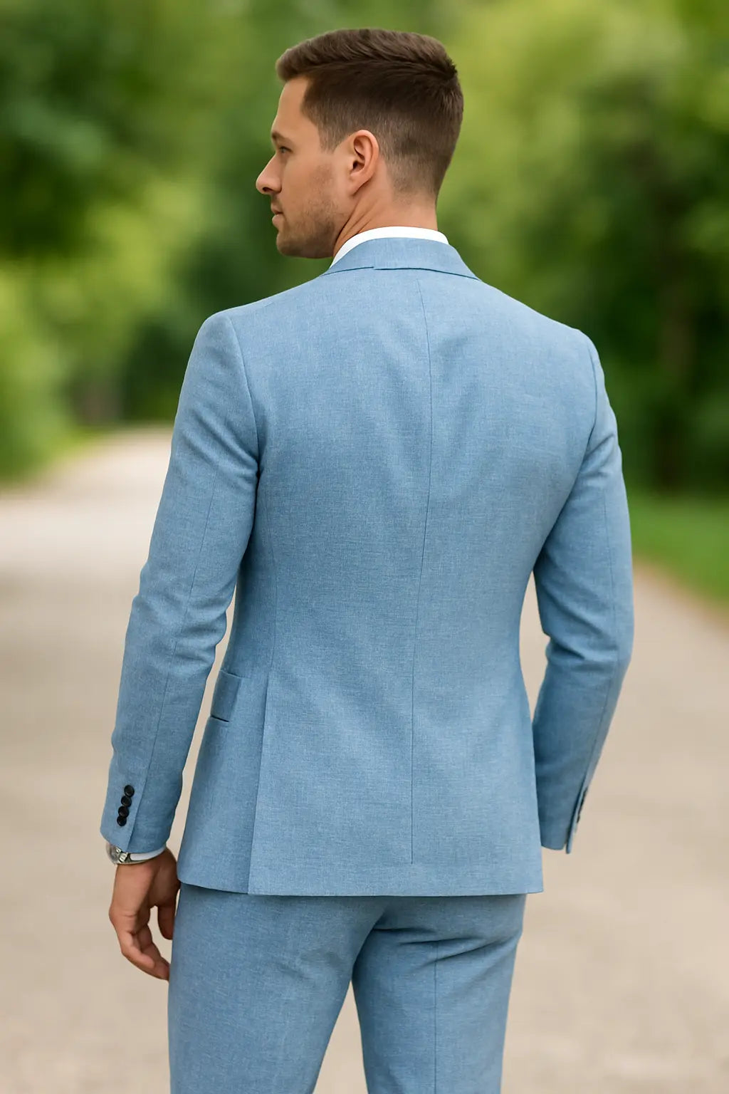 Heren Linnen Zomerpak Set, 2-delige Slim Fit Strand Bruiloft Outfit, Notch Revers Blazer En Broek | VIQA VIQA© NEDERLAND