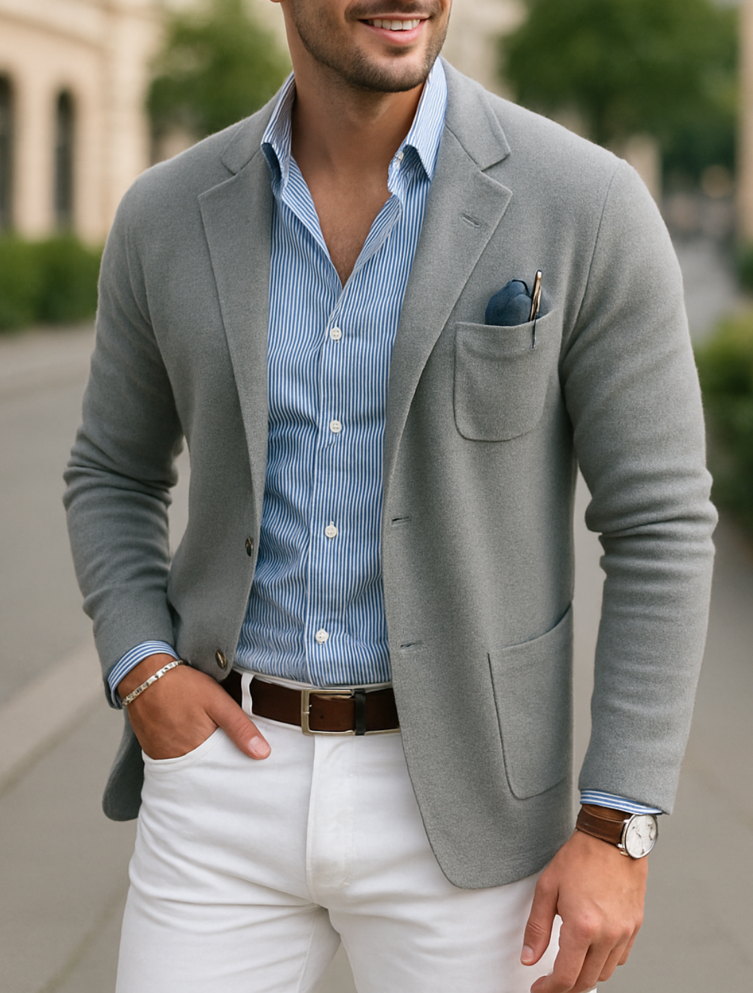 Heren Slim Pasvorm Blazerjasje, Effen Enkel-Breasted Kostuumjasje, Vrijetijdskleding Voor Bruiloft | VIQA VIQA© NEDERLAND