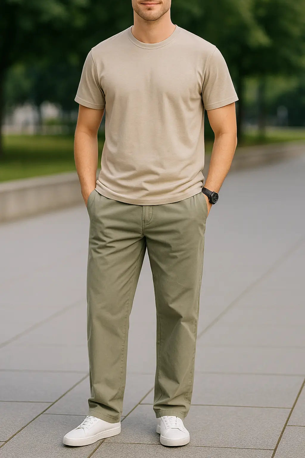 Heren Cargo Broek, Zomer Katoenen Werkkleding Broek, Casual Jogger Fit Klimmen Sweatpants | VIQA VIQA© NEDERLANDGroen-L