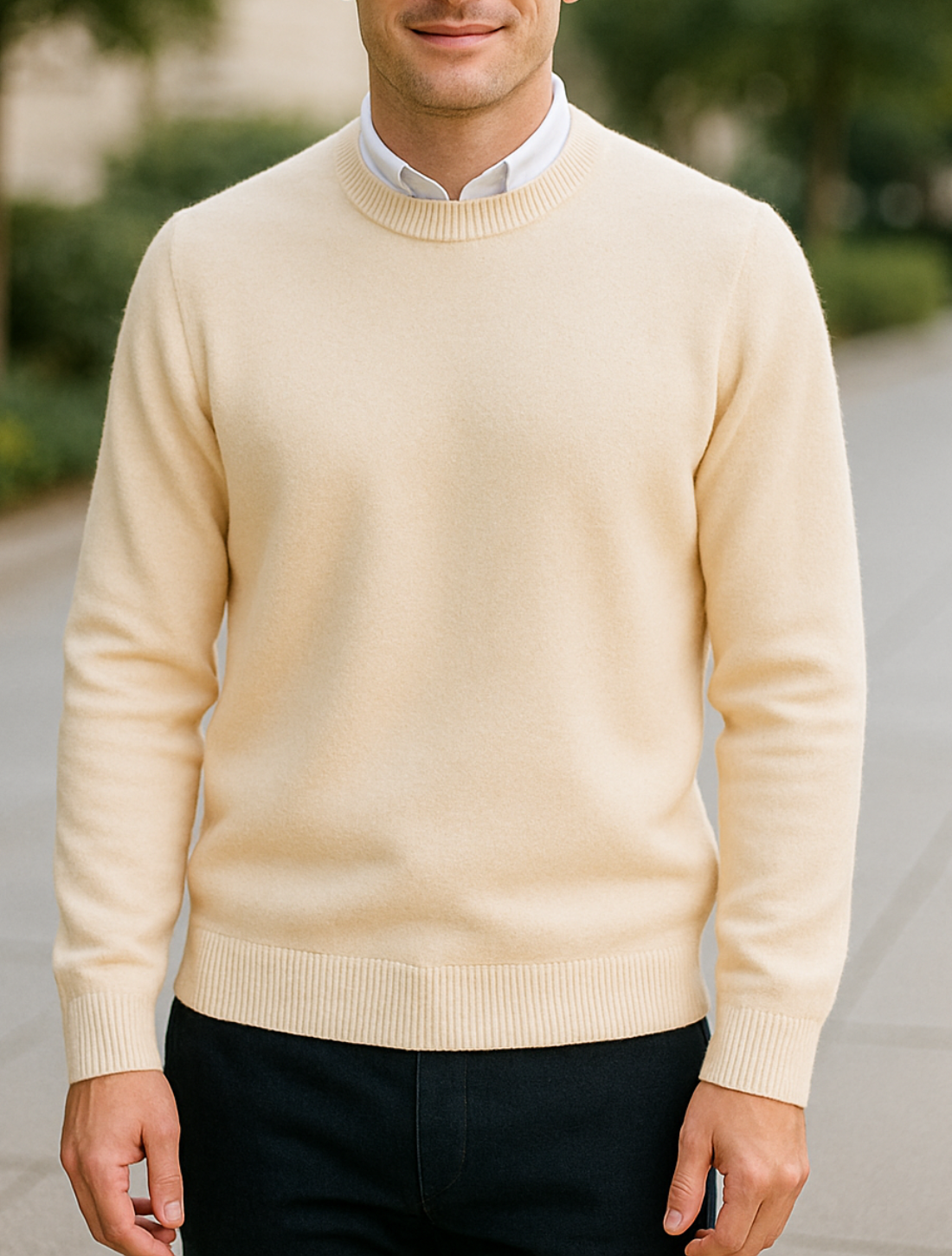 Heren Kasjmier Trui, Los Gebreide Pullover Met Ronde Hals, Herfst Winter Casual Top | VIQA VIQA© NEDERLAND