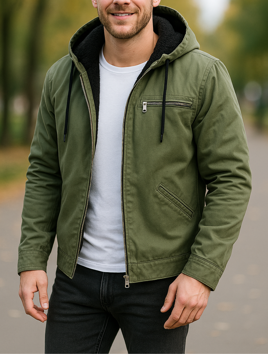 Heren Katoenen Gewatteerde Jas, Casual Effen Rits Parka, Winter Trendy Losse Jas | VIQA VIQA© NEDERLAND