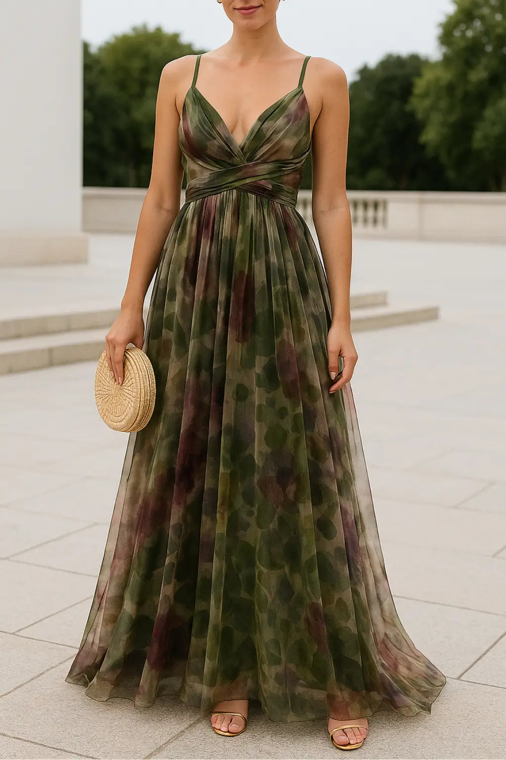 Sexy Jurk Met Spaghettibandjes Voor Dames, V-Hals, Rugloze Jurk Met Vetersluiting, Lange Avondjurk Voor Feestjes| VIQA VIQA© NEDERLANDGroen / XL