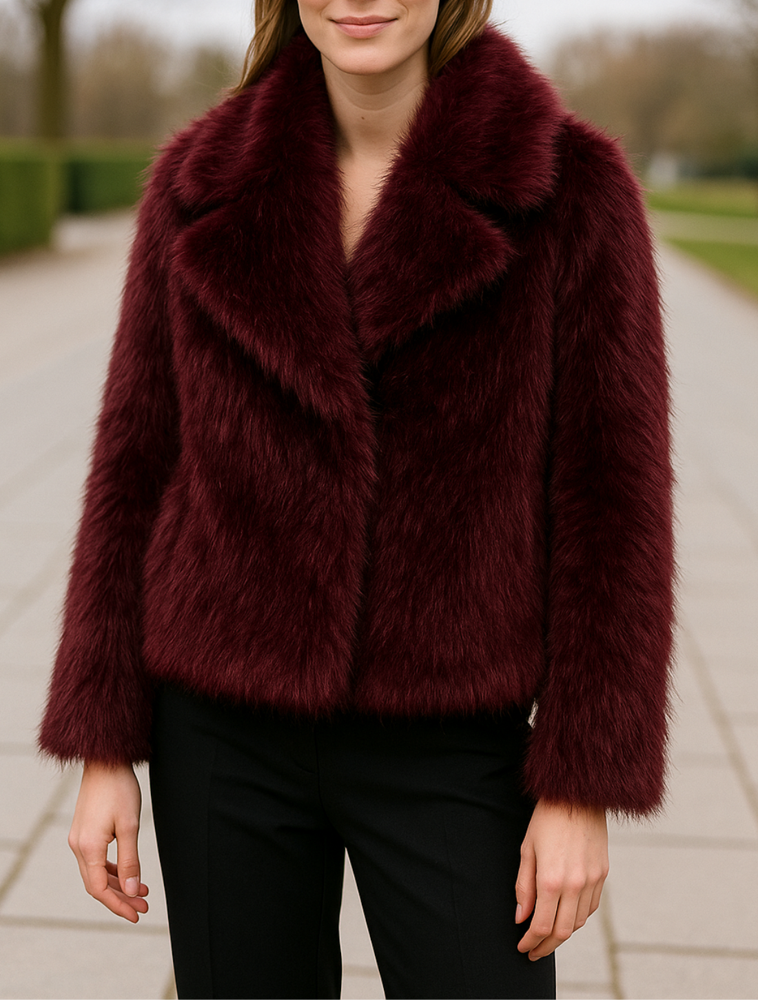 Cropped Bontjas Voor Dames, Chique Reverskraag, Dikke Winterjas Met Drukknopen | VIQA VIQA© NEDERLAND