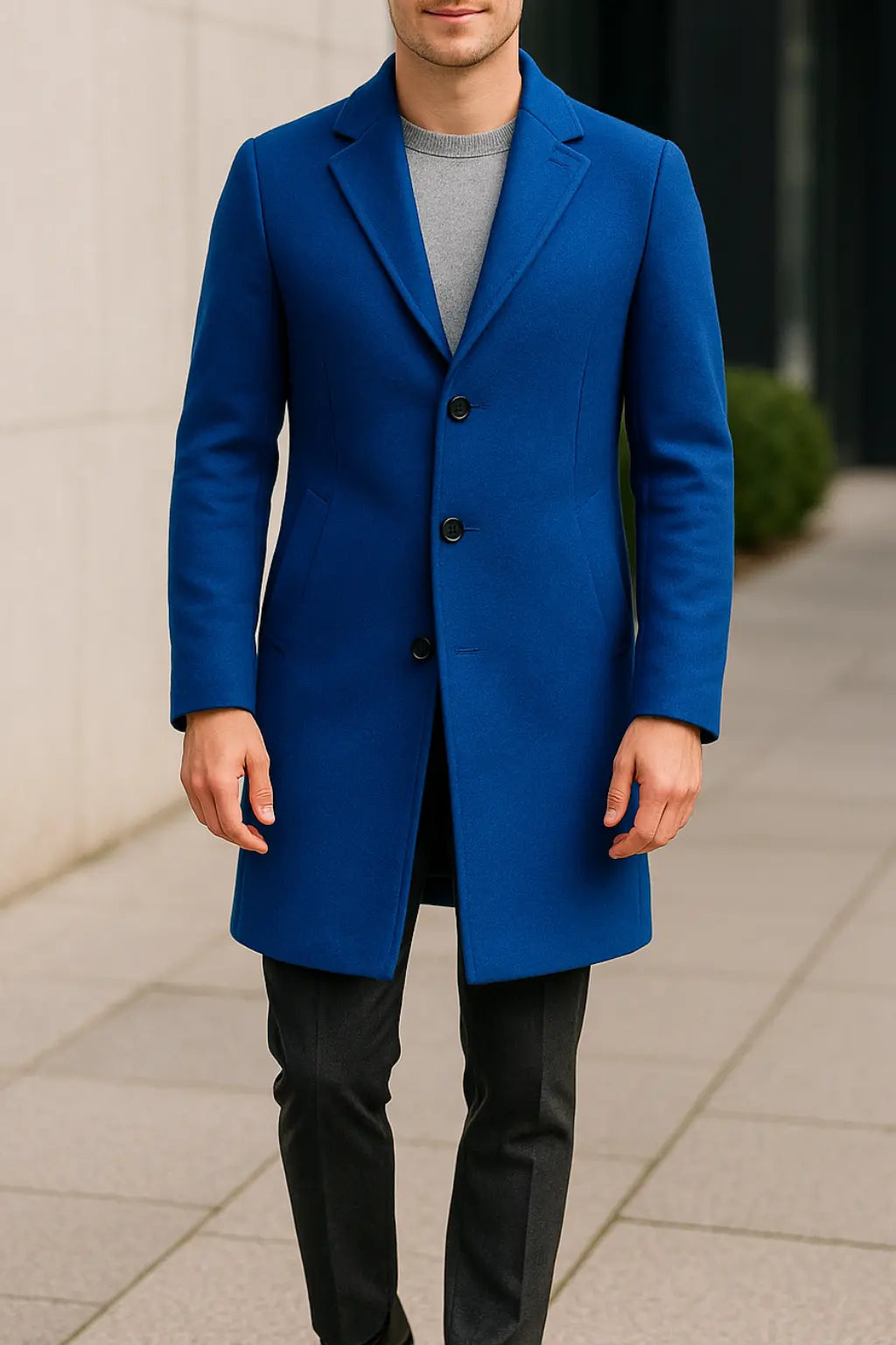 Casual Trenchcoat Voor Heren, Lange, Enkelrijige Jas In Effen Kleur, Lichtgewicht Modieuze Bovenkleding | VIQA VIQA© NEDERLANDBlauw / 2XL