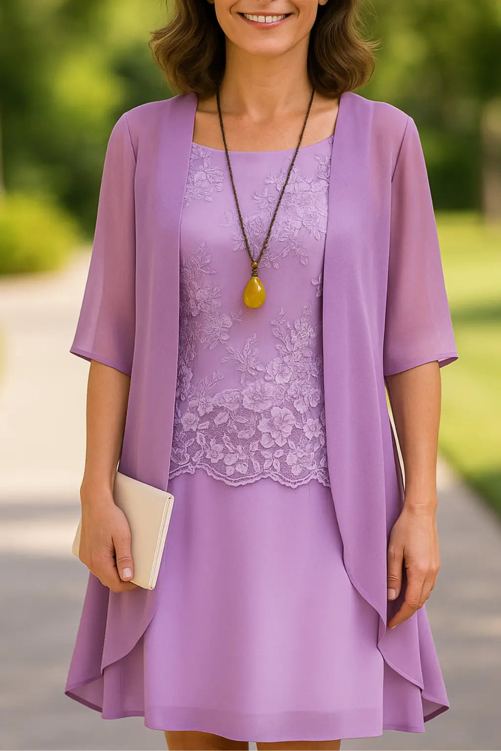 Dames 2-Delige Midi-Jurkenset, Bloemenjurk Zonder Mouwen Met Lang Vest, Outfit Voor Bruiloftsgasten | VIQA VIQA© NEDERLANDPaars / 2XL