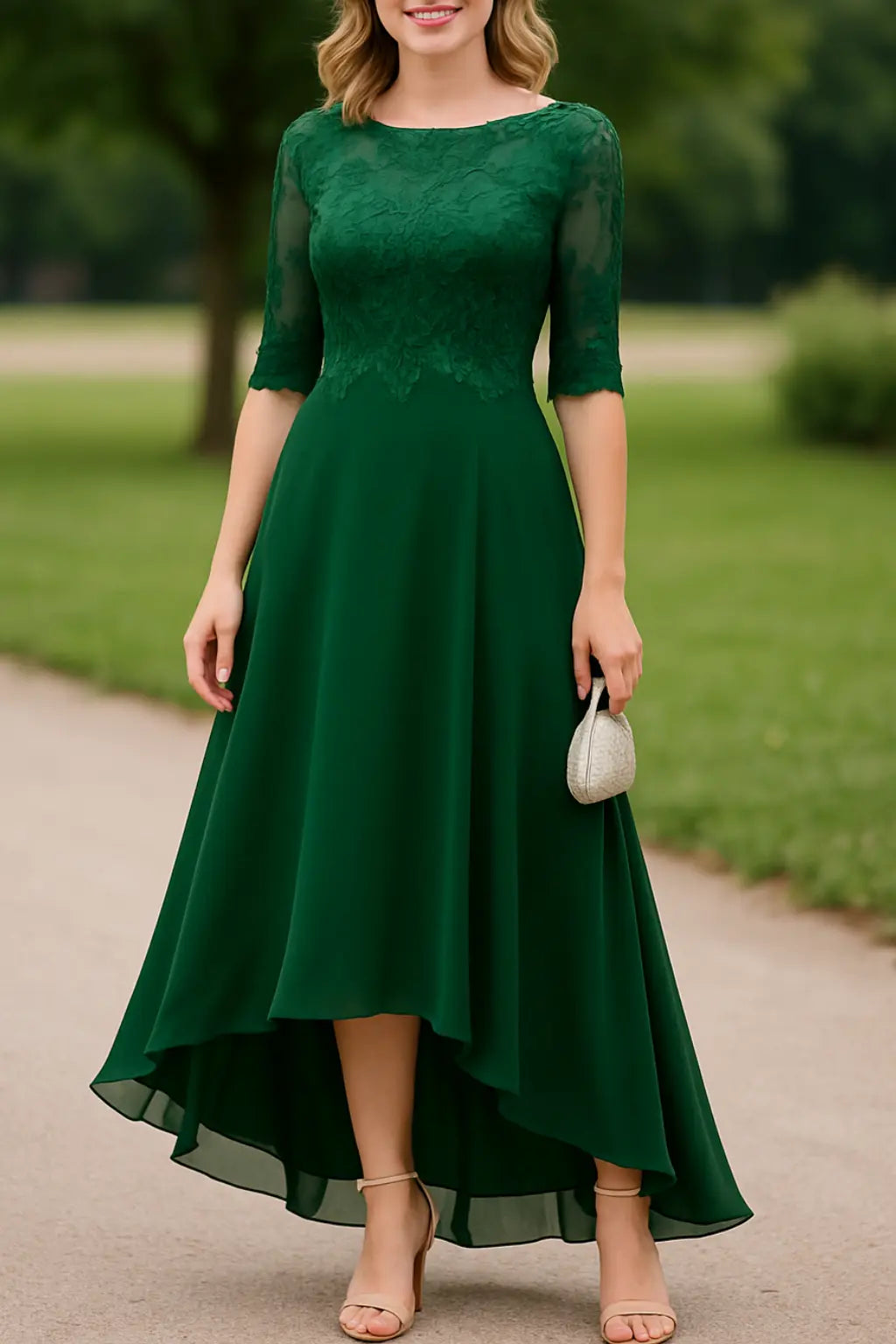 Dames Maxi Gala Jurk, Elegante Lange Bruiloft A-Lijn Feestjurk | VIQA VIQA© NEDERLANDGroen-2XL