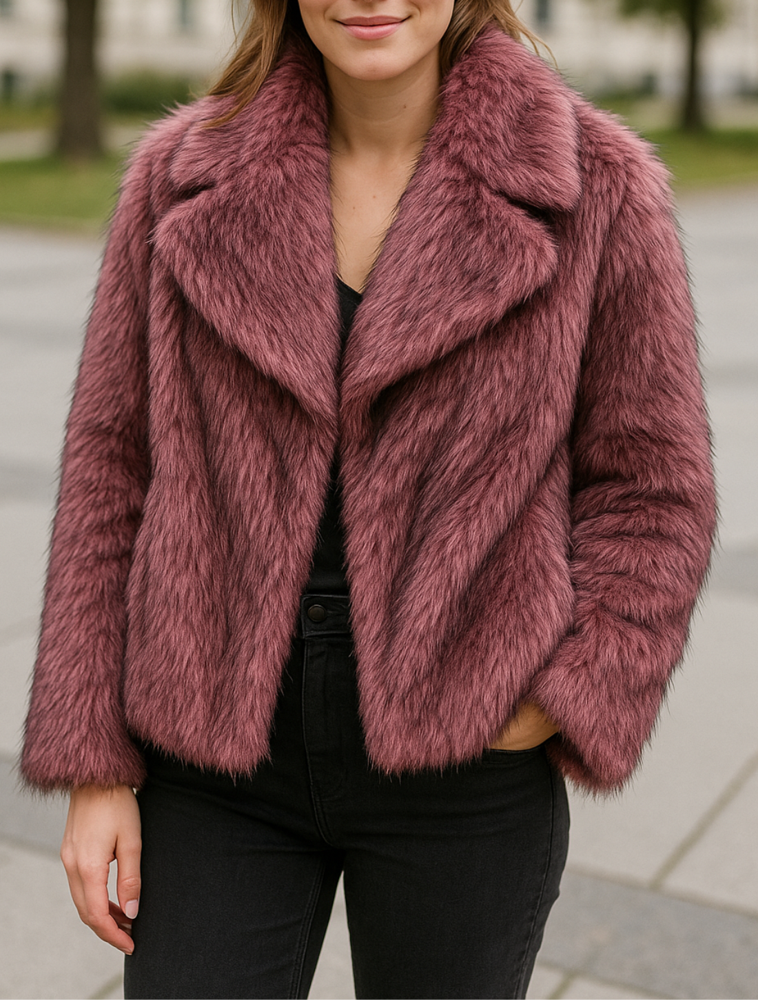 Elegante Nepbontjas Voor Dames, Zachte, Warme Jas Met Revers, Herfst En Winter Bovenkleding | VIQA VIQA© NEDERLAND