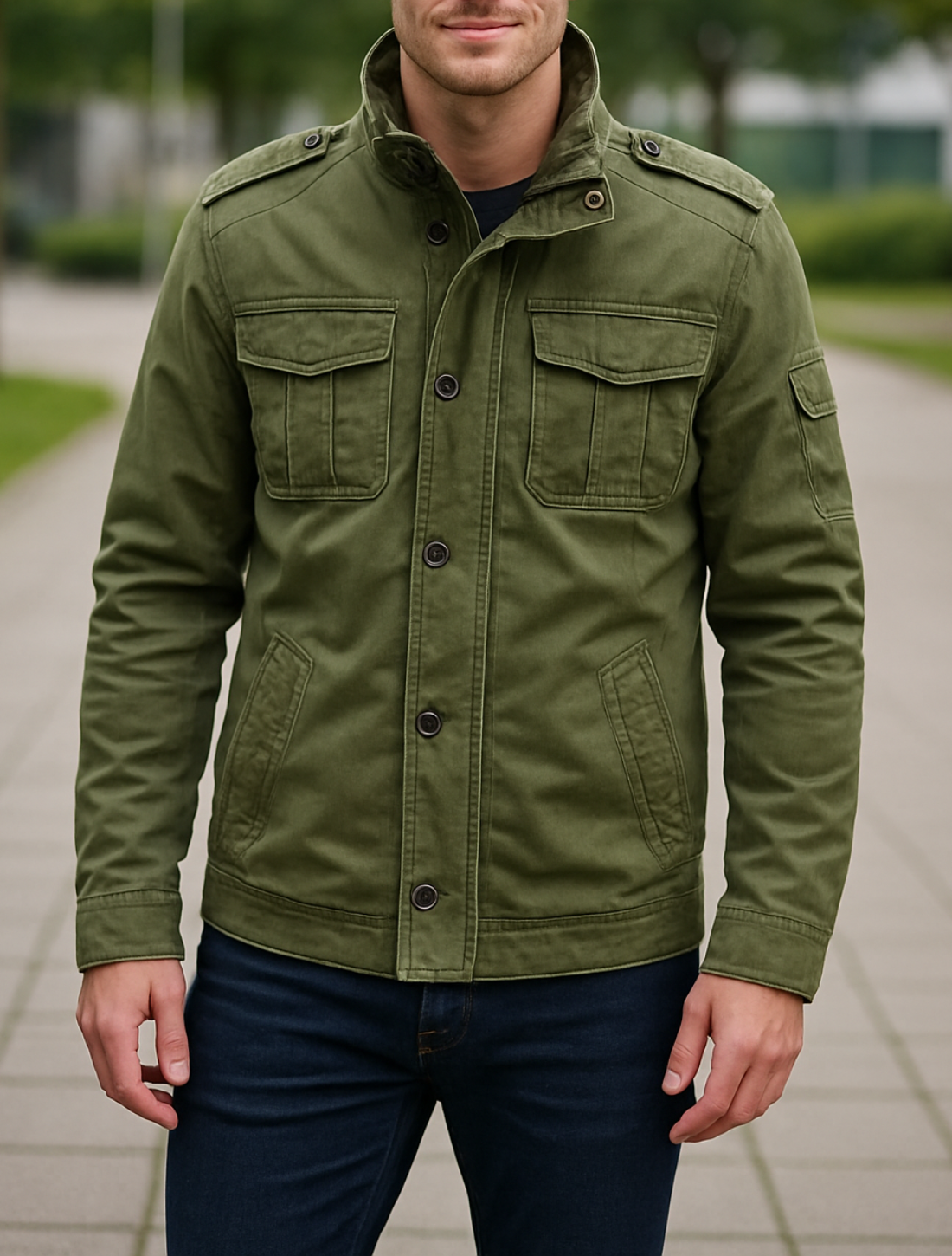 Heren Denim Cargo Jas, Outdoor Multizakken Camo Veldjas Voor Casual Wandelen | VIQA VIQA© NEDERLAND