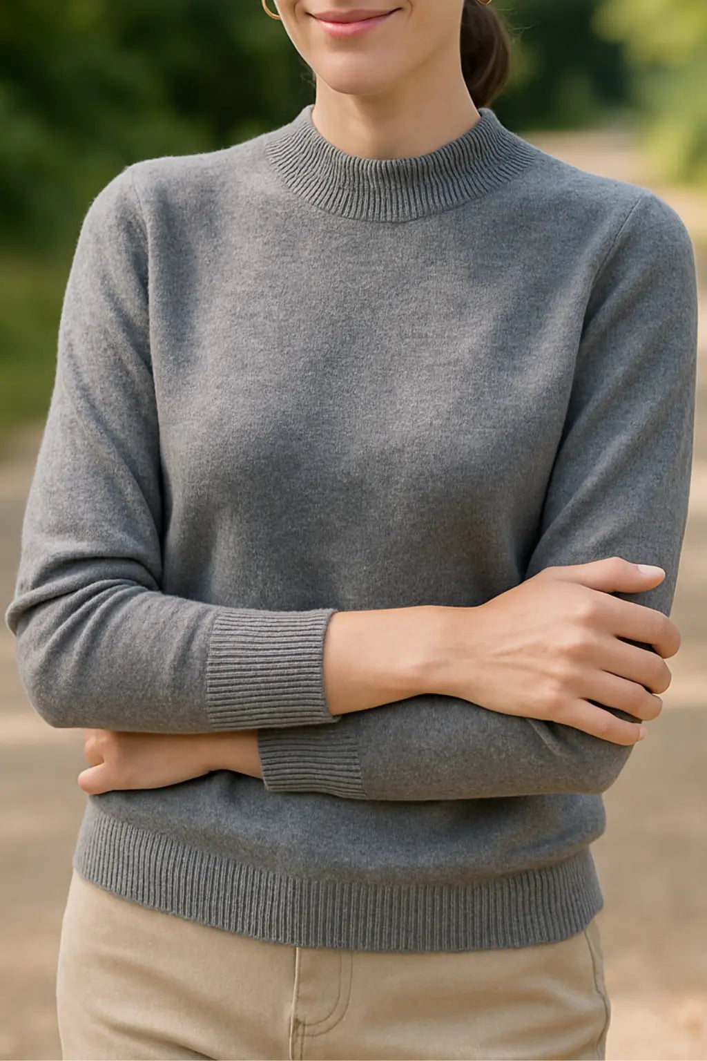 Damestrui Van Merinowol, Gebreide Trui, Lage Hals En Kasjmier-Gevoel Winter Top | VIQA VIQA© NEDERLANDGrijs / XL