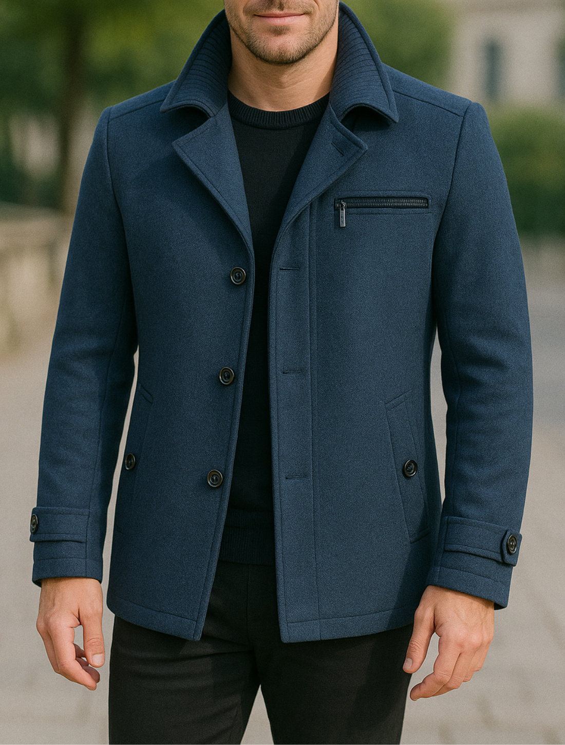 Heren Jas van Wolmix, Single Breasted Slim Pasvorm Zakelijk Casual Winter Windbreaker Jas | VIQA VIQA© NEDERLAND