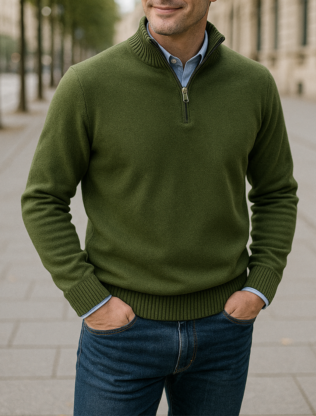 Gebreide Trui Met Rits Voor Heren, Warme Winter En Herfst Casual Kleding Voor Thuis | VIQA VIQA© NEDERLAND