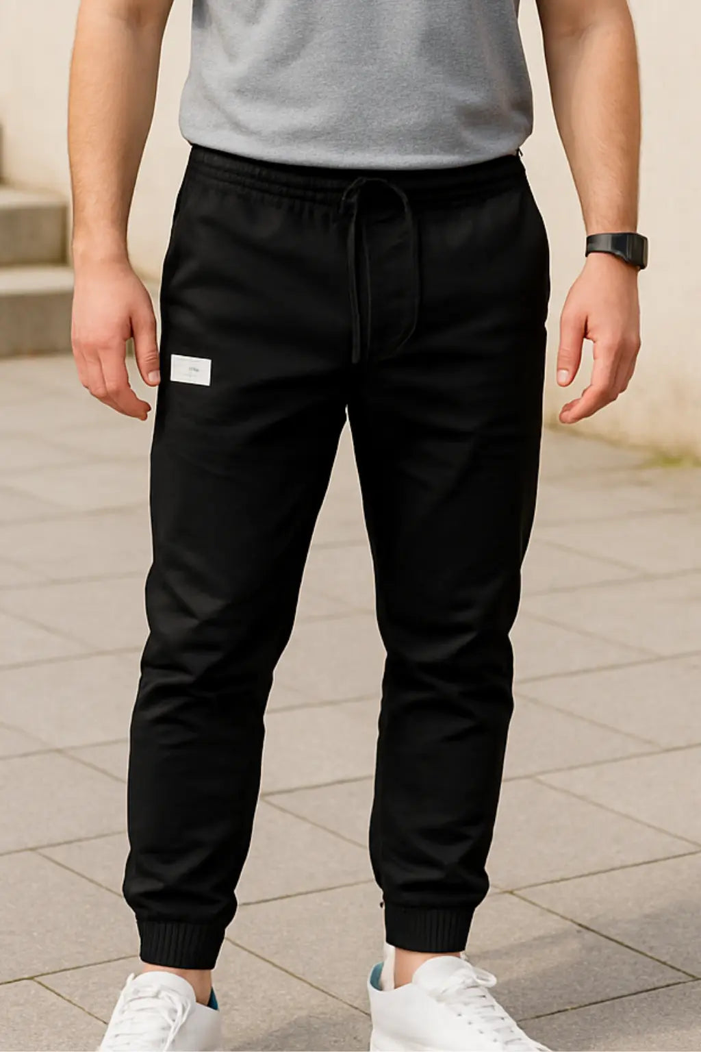 Cargobroek Voor Heren, Losse Rechte Joggingbroek Voor De Zomer, Effen Sportbroek | VIQA VIQA© NEDERLANDZwart / 2XL